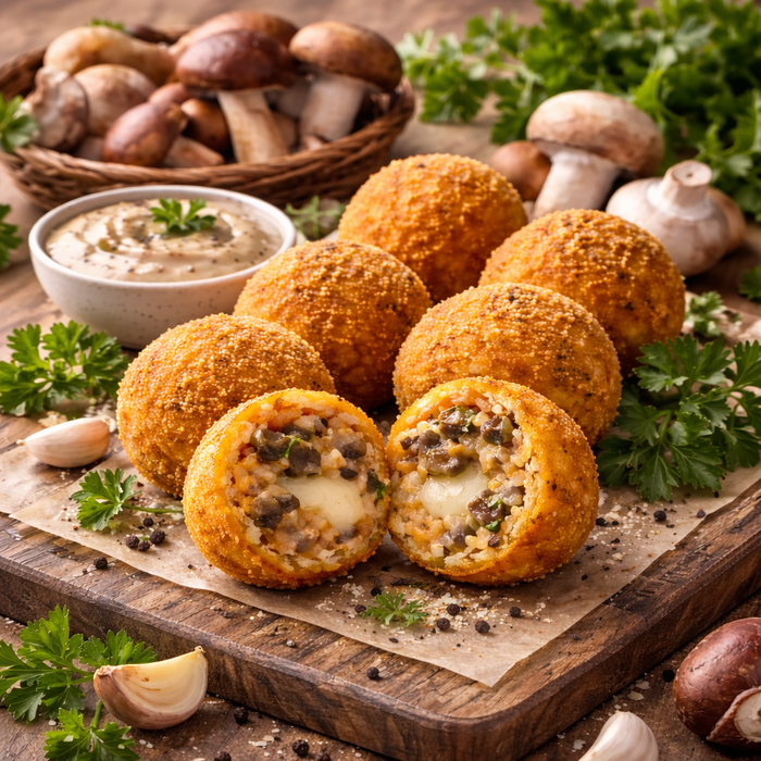 Mini Mushroom Arancini - | Pack of 3 kg |50 pcs | 60g each | £1.15 each | Veg.