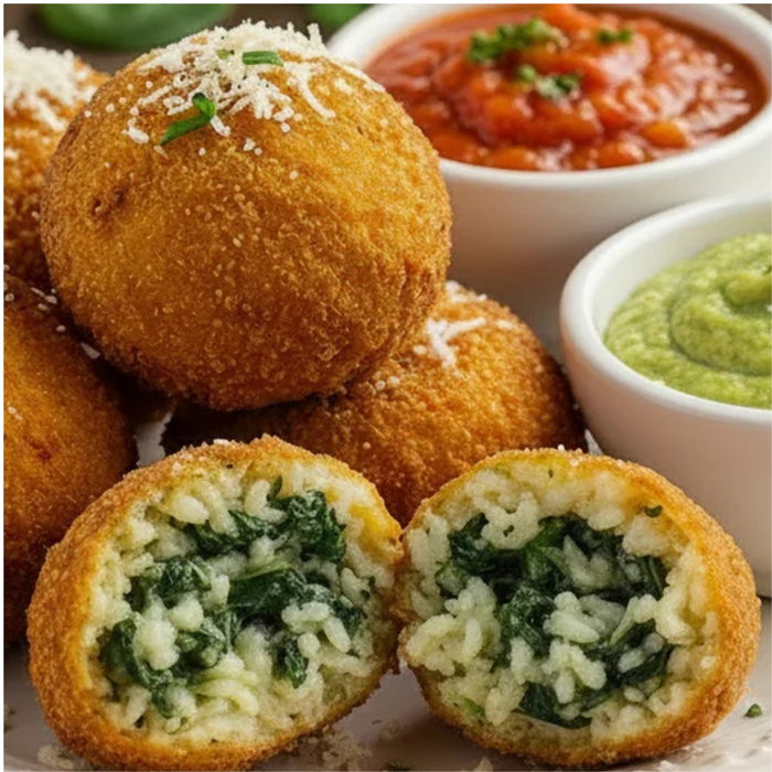 Medium Arancini Spinach Mozzarella - Pack of 4kg | 40 pcs | 100gr | £1.45 each (V)
