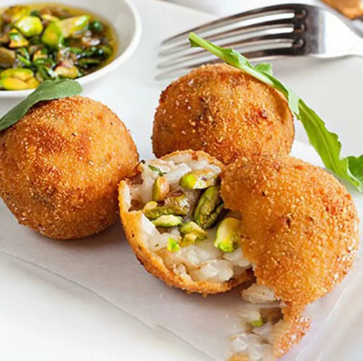 Arancini with Pistachio Mozzarella & Bechamel Sauce, 6 pcs per pack - 220 grams each Don Arancini
