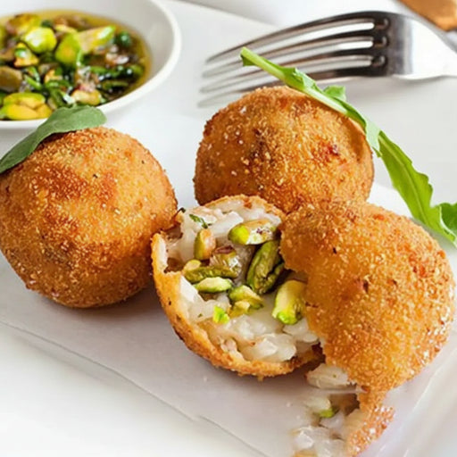 Arancini with Pistachio Mozzarella & Bechamel Sauce, 6 pcs per pack - 220 grams each Don Arancini